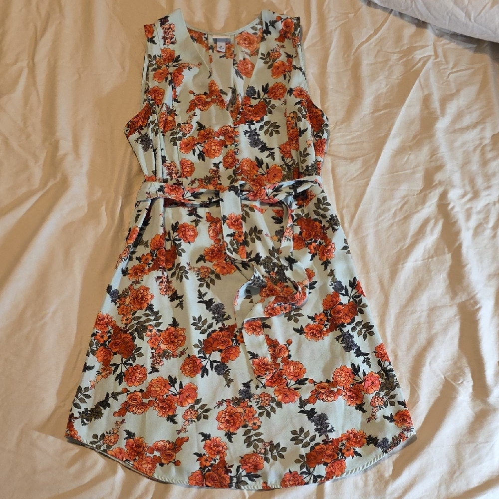 a new day Floral Mini Dress in Mint and Orange